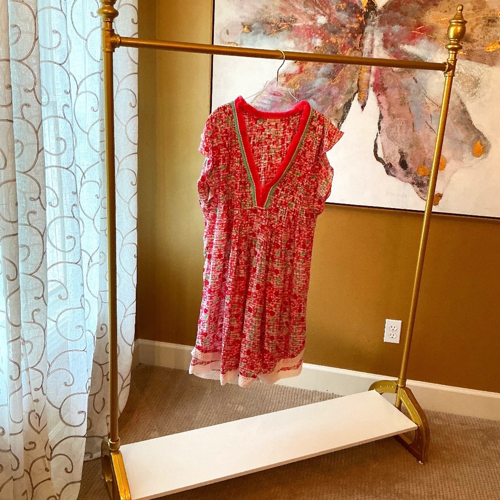 Poupette St. Barth Pink & Green Summer Dress